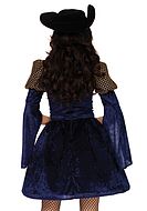Female musketeer, costume dress, lace ruffles, velvet, puff sleeves